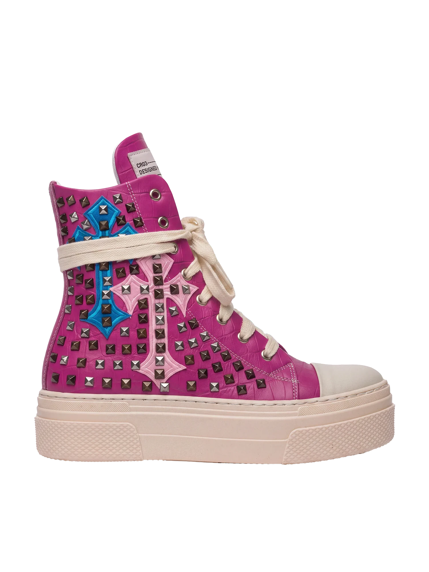 CALIPSO COCO — Fuchsia mit Kreuzen und Nieten