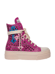 CALIPSO COCO — Fuchsia mit Kreuzen und Nieten