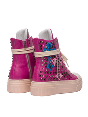 CALIPSO COCO — Fuchsia mit Kreuzen und Nieten