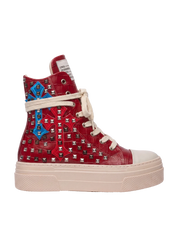 CALIPSO COCO — Rosso con croci e borchie