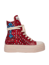 CALIPSO COCO — Rosso con croci e borchie
