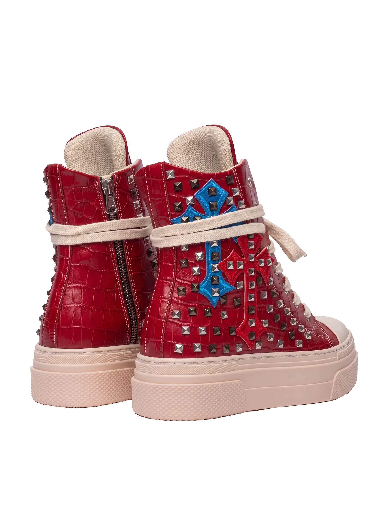 CALIPSO COCO — Rosso con croci e borchie