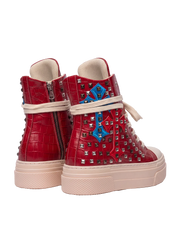 CALIPSO COCO — Rosso con croci e borchie