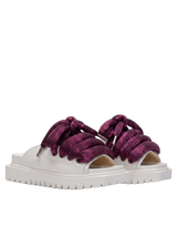 Sandale — Leder Creme — LT Violett