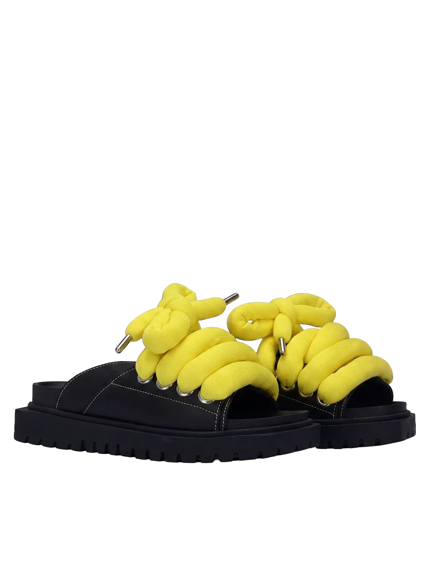 Sandal - Leather Black - TB Yellow