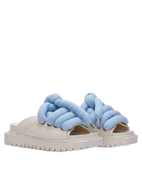 Sandal - Cream Leather - LT Turquoise