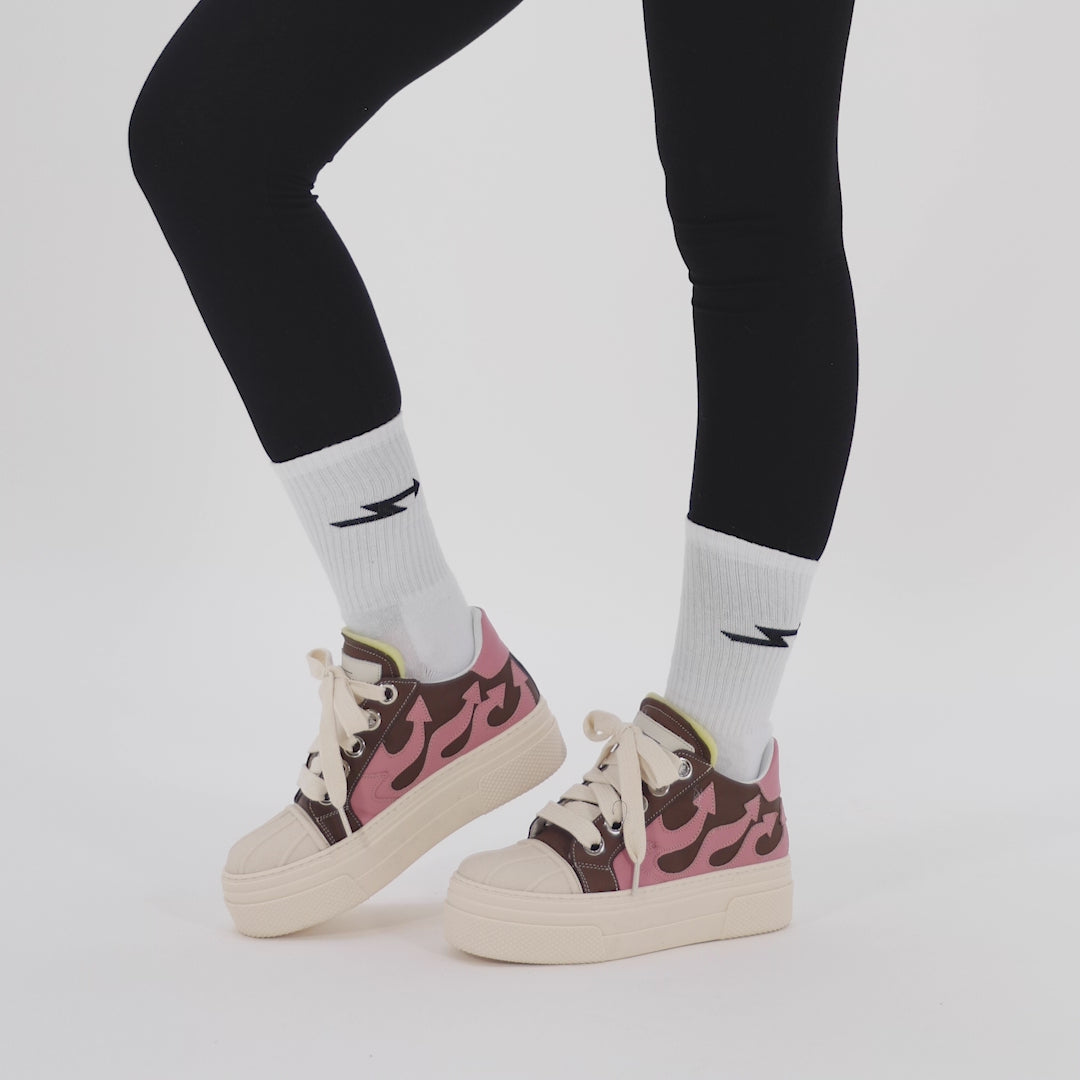 CALIPSO FLAME — Niedriger Schaft — Braun/Pink