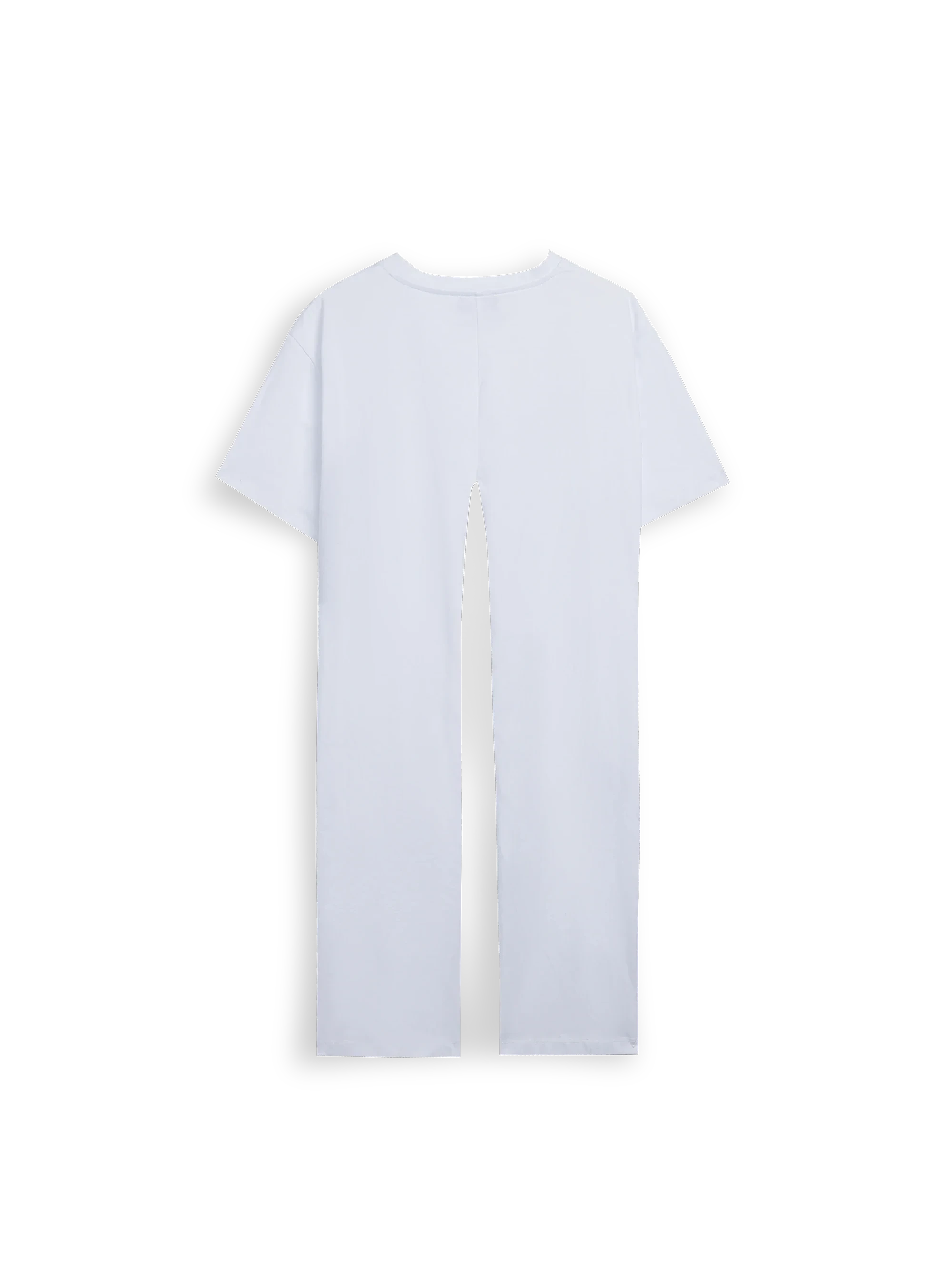 Weißes T-Shirt mit Knoten, Katzen und Sternen