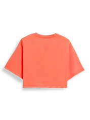 Verkürztes 03 T-Shirt mit Leopardenprint — Orange